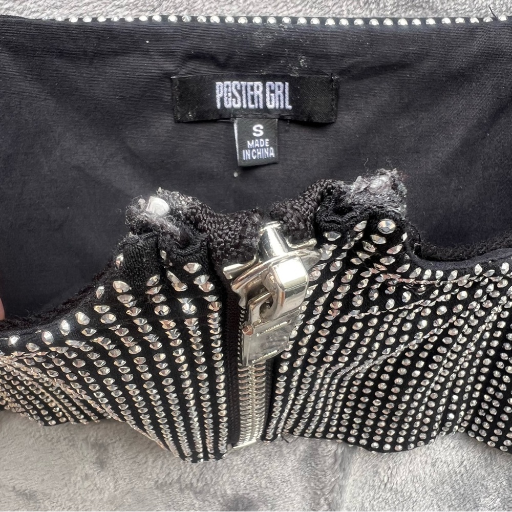 POSTER GRL DOLLS KILL UNDERBUST CORSET- RHINESTONE [DAMAGED] SIZE: SMALL - Picture 3 of 7